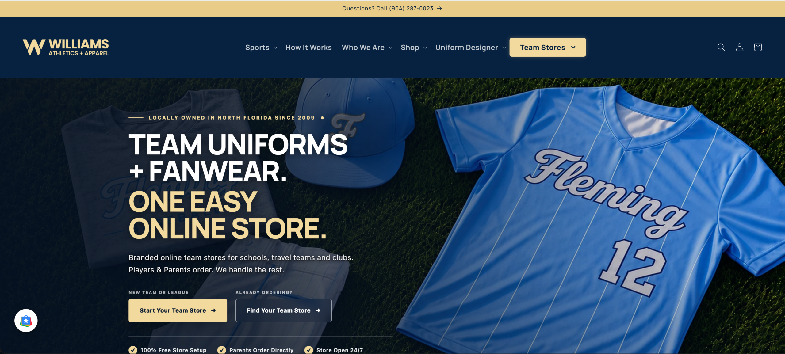 Williams Athletics website homepage screenshot