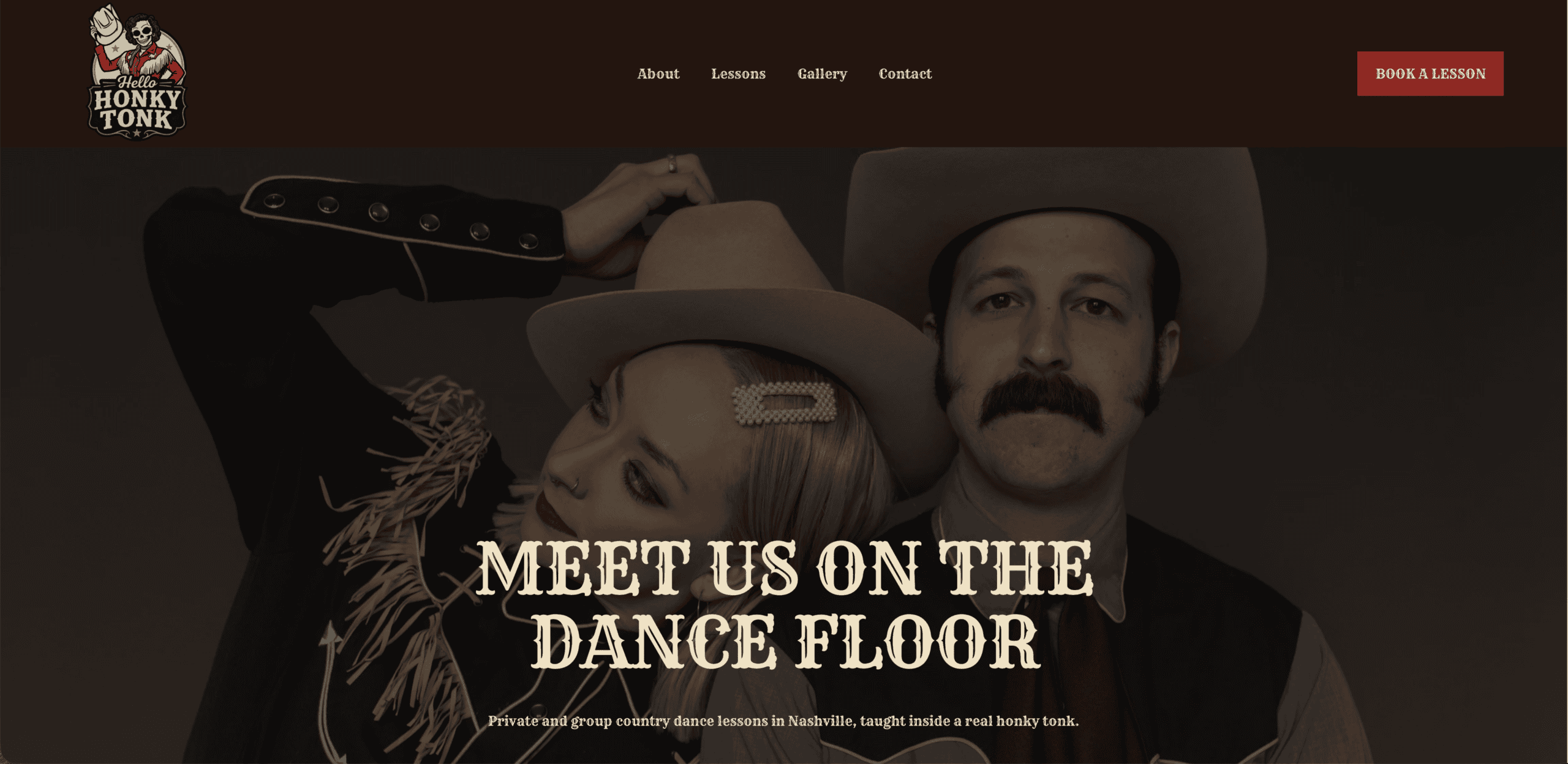 Hello Honky Tonk Nashville website homepage screenshot